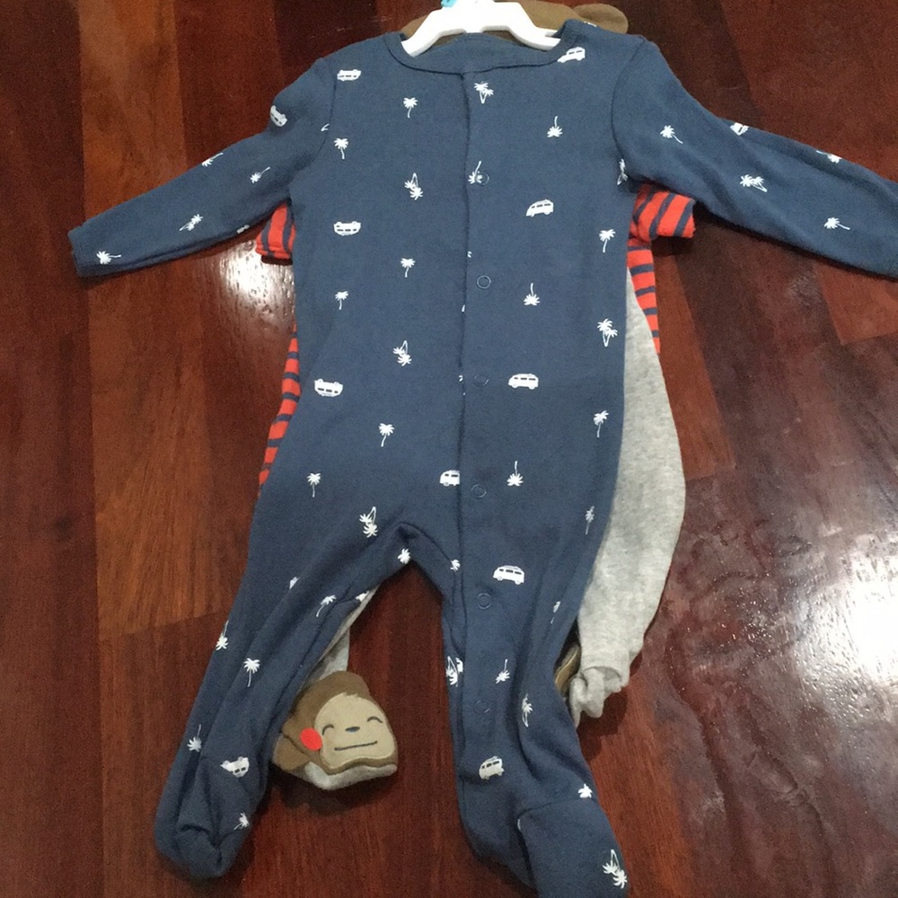 Matching set with pj and T-shirt and footed pants.